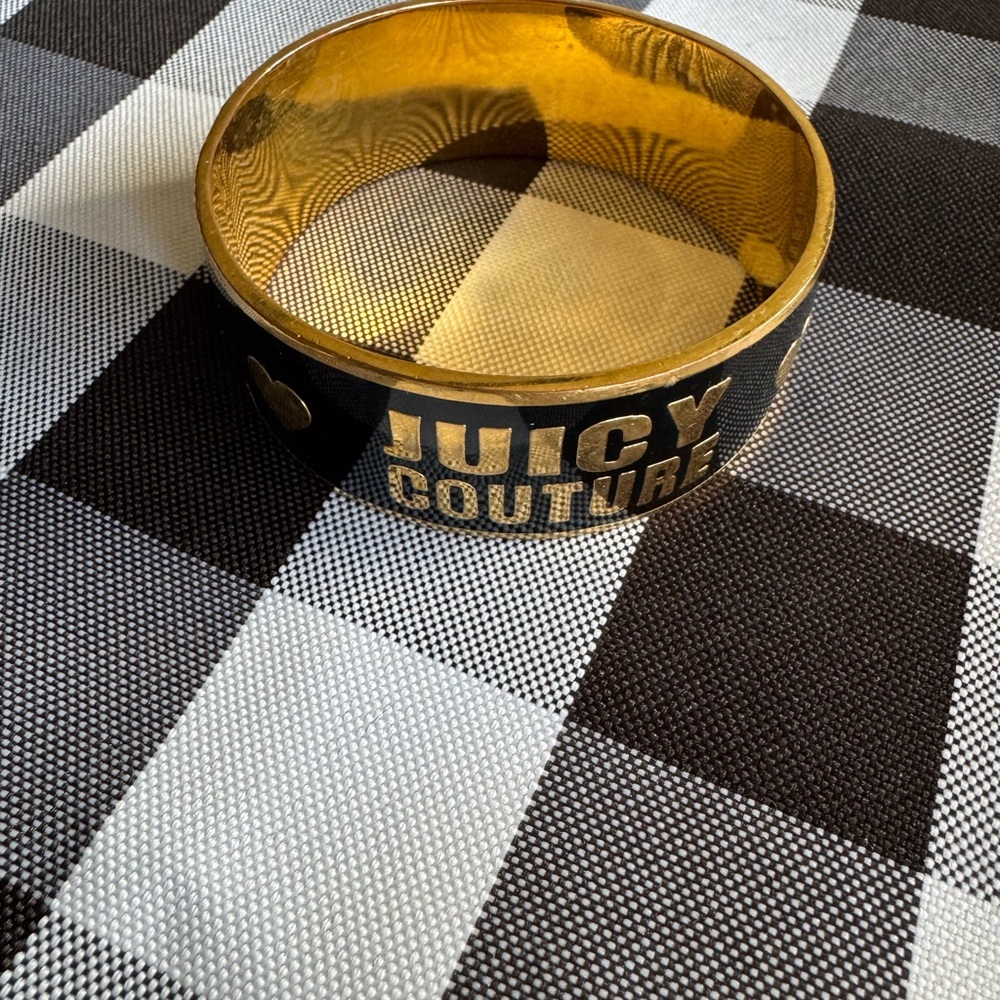 Juicy Couture Black and Gold Bangle Y2K Vintage